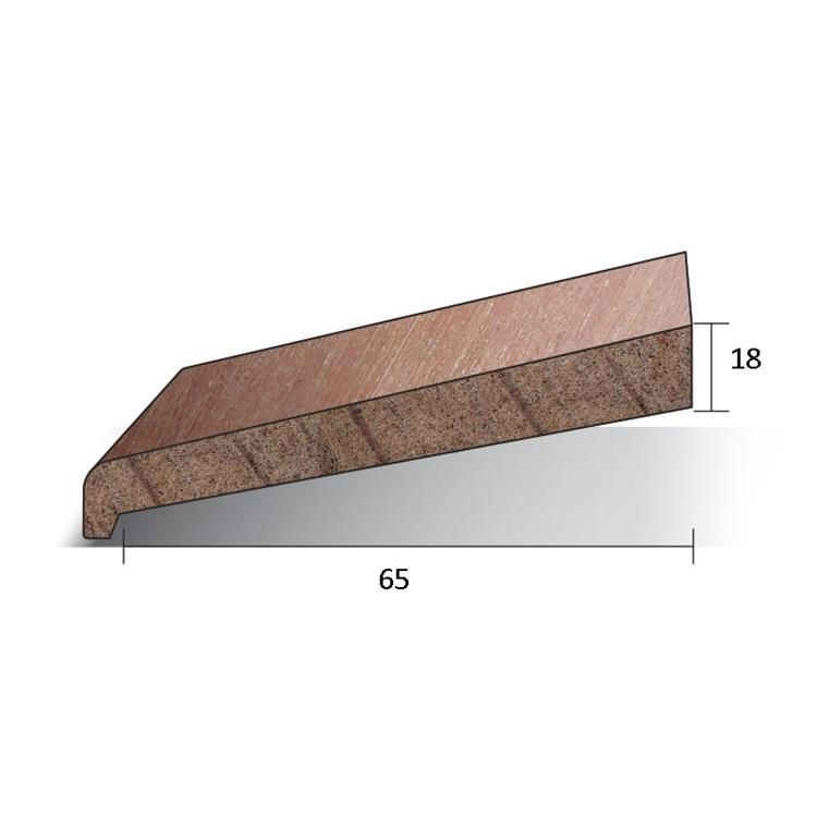 Neuslat wit gegrond sponning 65 mm